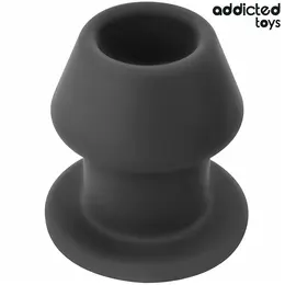 Addicted Toys Extreme Hollow Silicone Plug Size S 7.5 cm - Black