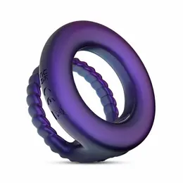 Hueman Jupiter Dual Vibrating Ring Purple - 10-Mode Silicone System