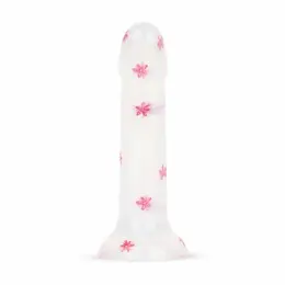 Dildo Collection Flower Power Pink Glitter Intimate Model 15 cm