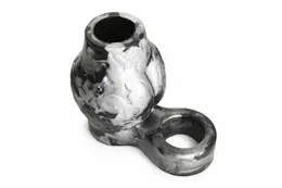 XR Brands Night Prowler Silicone Support Ring with Ball Stretcher, Gray