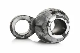 XR Brands Night Prowler Silicone Support Ring with Ball Stretcher, Gray