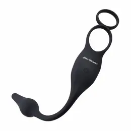 Evolved Novelties Plug & Tug Black Dual Stimulation Silicone System