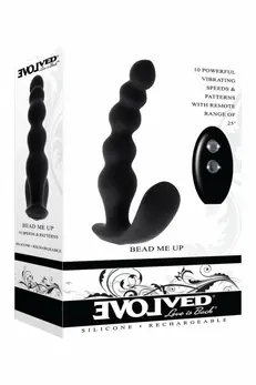 EVOLVED BEAD ME UP Flexible Silicone Beaded Intimate Device, Remote