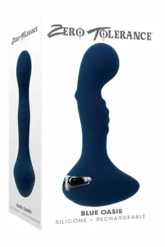 ZERO TOLERANCE BLUE OASIS Vibrating Silicone Plug 10 Modes 12.3cm Blue