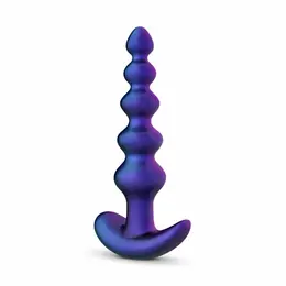 Hueman Galaxy Force Remote-Controlled Vibrating Beaded Plug Black