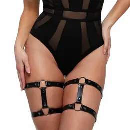 Bedroom Fantasies Adjustable Thigh Harness Black Secure Buckle System