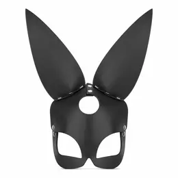 Bedroom Fantasies Bold Bunny Mask Black Adjustable Leather Accessory