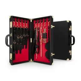 Bedroom Fantasies Locker Collection Bondage Set 13 pcs Cow Leather Case
