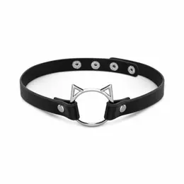 Bedroom Fantasies Kitty Choker Black Faux Leather Adjustable Collar