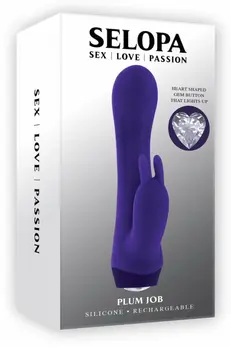 SELOPA PLUM JOB Rabbit Vibrator Dual Motor USB Rechargeable Purple 13.5cm
