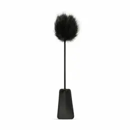 EasyToys 2-in-1 Black Dual-Ended Feather Tickler & Whip 39 cm