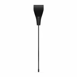 Ouch! Black Whip 42.5 cm - Faux Leather Handle & Wide Tip Impact Tool