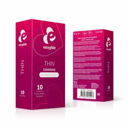 EasyGlide Extra Thin Latex Condoms 10-Pack Anatomical Shape