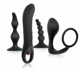 Evolved Intro to Prostate Set Black - Silicone Anal Training Kit 4pcs