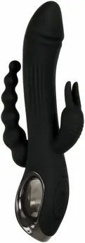 Evolved Trifecta Multi-Motor Silicone Vibrator Black Waterproof