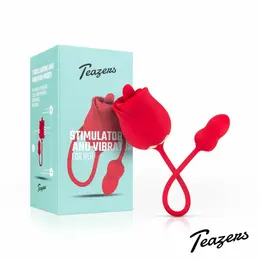 Teazers Rose Duo Rechargeable Intimate Device with Dual Motors Pink