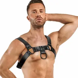 Bruno Adjustable Faux Leather Harness Black 24-32 cm