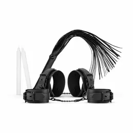 Kinky Collection Bondage Set 5-Piece Black - Adjustable Faux Leather Kit