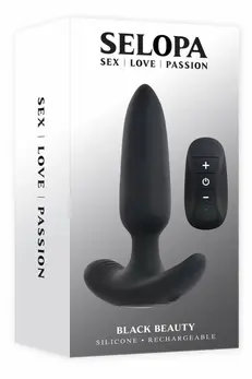 SELOPA BLACK BEAUTY Remote-Control Intimate Plug, Black, 11.3 cm