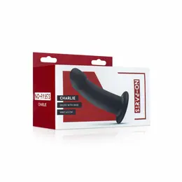 NO-PARTS Charlie Silicone Intimate Device 14.5 cm Black with Suction Base