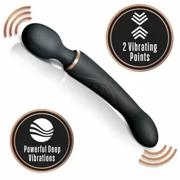 Lush Gia Dual Motor Vibrator Black Silicone with Flexible Design