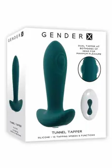 Gender X Tunnel Tapper Remote-Controlled Intimate Device, Black, 12.1 cm