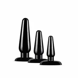 Blush Novelties Anal Adventures Basic Plug Kit Set of 3 - Black, Graduated Sizes