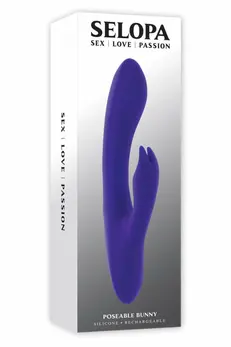 SELOPA Poseable Bunny Flexible Silicone Intimate Machine 21cm Purple