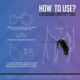 XR Brands Lockdown Secure Anatomic Cage Small with Multi-Size Rings