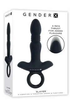 Gender X Slayer Thrusting Silicone Device, 20 cm, Waterproof, USB