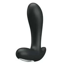 Baile Backie Vibrating Plug 30 Modes Rechargeable Black Silicone