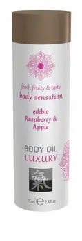 Shiatsu Luxury Edible Body Oil Raspberry & Apple 100ml - Nourishing Formula