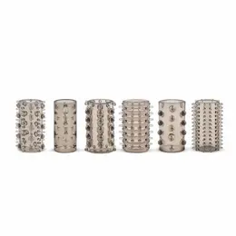 Sinner Gear Set of 6 Textured Silicone Extension Sleeves Transparent