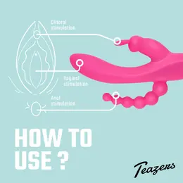 EasyToys Double Rabbit Intimate Massager Waterproof 21cm Pink USB
