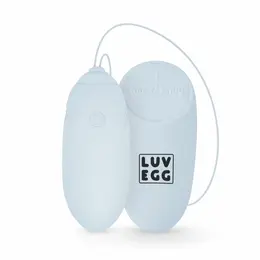LUV EGG Blue Remote-Controlled Silicone Intimate Egg, 12 Modes, Waterproof