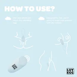 LUV EGG Blue Remote-Controlled Silicone Intimate Egg, 12 Modes, Waterproof