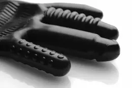 XR Brands Pleasure Poker Multi-Texture Intimate Glove, Black, Universal Size