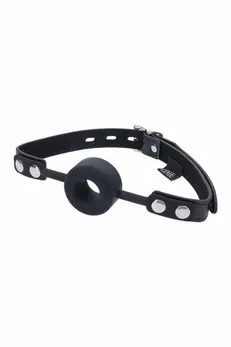 SPORTSHEETS EDGE Silicone Ring Gag Adjustable Faux Leather Strap 4.4cm