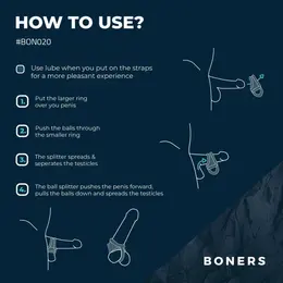 Boners Liquid Silicone Anatomical Ball Separator - Flexible Black