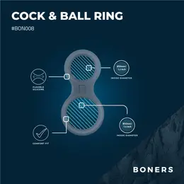 Boners Silicone Dual Ring & Anatomical Ball Support Grey