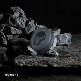 Boners Double Design Silicone Ring Adjustable Black 2-in-1 System