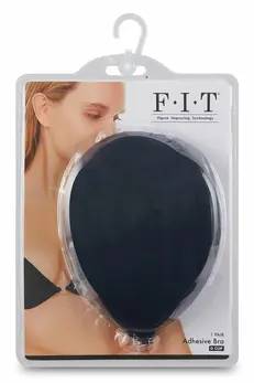 FIT CLOTH Adhesive Silicone Bra Black Cup C - Washable & Reusable