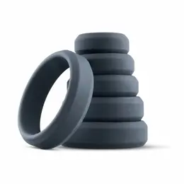 EasyToys 6-Piece Silicone Ring Set - Flexible, Flat Design, Multiple Sizes