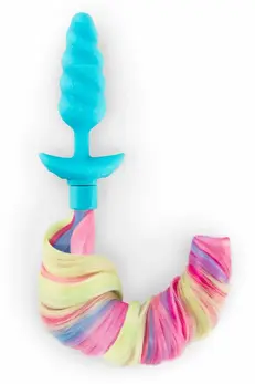 b-Vibe Unicorn Plug Vibrating Model with Removable Rainbow Tail, Medium