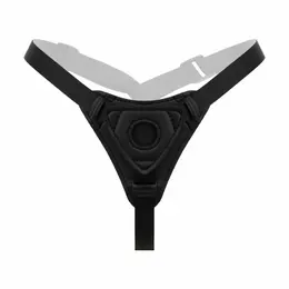 EasyToys Silicone Strap-On System Adjustable Harness & Smooth Rod Black