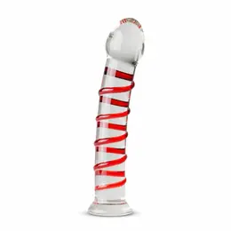 Gildo Model 15 Transparent Glass Intimate Device with Ribbed Shaft 20 cm