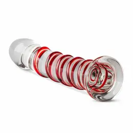 Gildo Model 15 Transparent Glass Intimate Device with Ribbed Shaft 20 cm