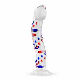 Glas No. 3 Glass Intimate Device with Textured Coloured Accents 19 cm