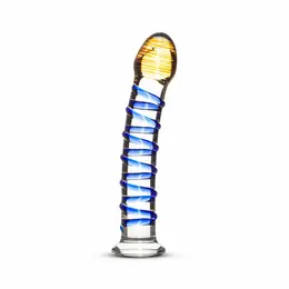 EasyToys Glass Intimate Device No. 1 Transparent-Blue Curved Design