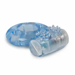 EasyToys Vibrating Intimate Ring with Studded Stimulator, Stretchable, Clear